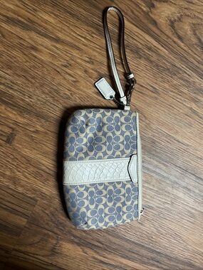 Coach  Blue Snakeskin Wristlet